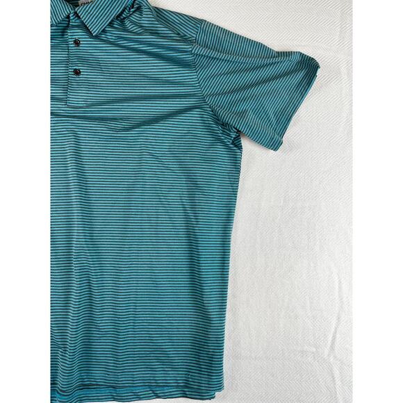 Chase 54 Golf Polo Shirt XL Teal Gray Striped Performance Stretch Men's - Picture 8 of 8